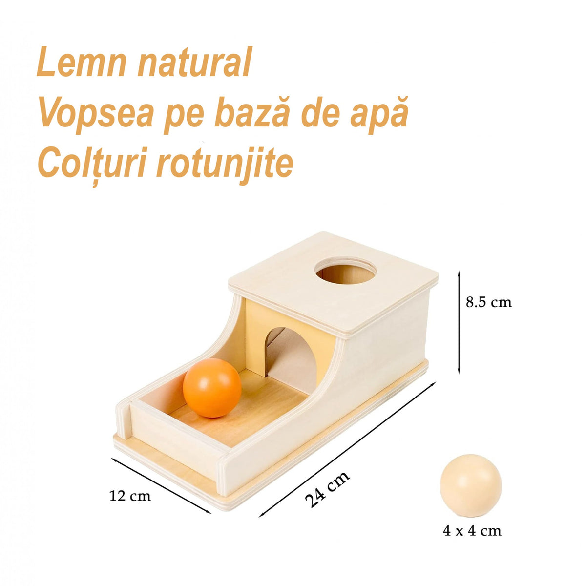 Pistă Educativă din Lemn cu Bile și Tunel
