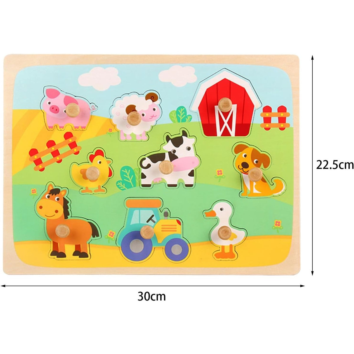 Puzzle Educativ 3D din Lemn — Ferma