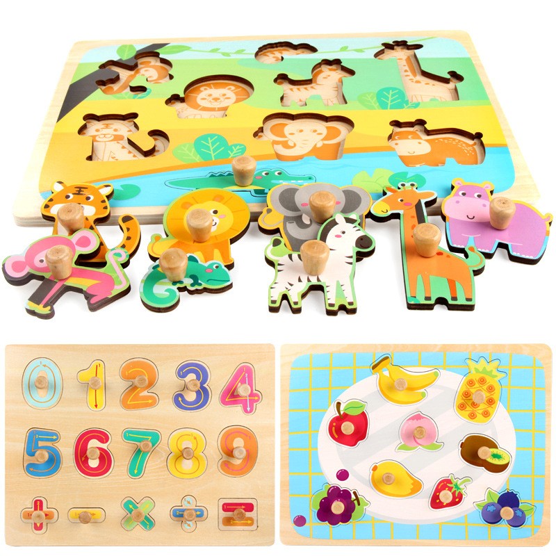 Puzzle Educativ 3D din Lemn — Legume