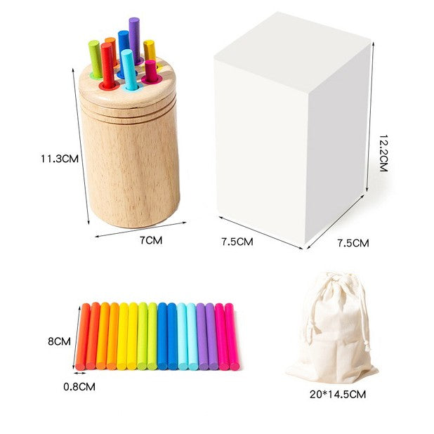 Sortator Educativ din Lemn cu Bețișoare Colorate