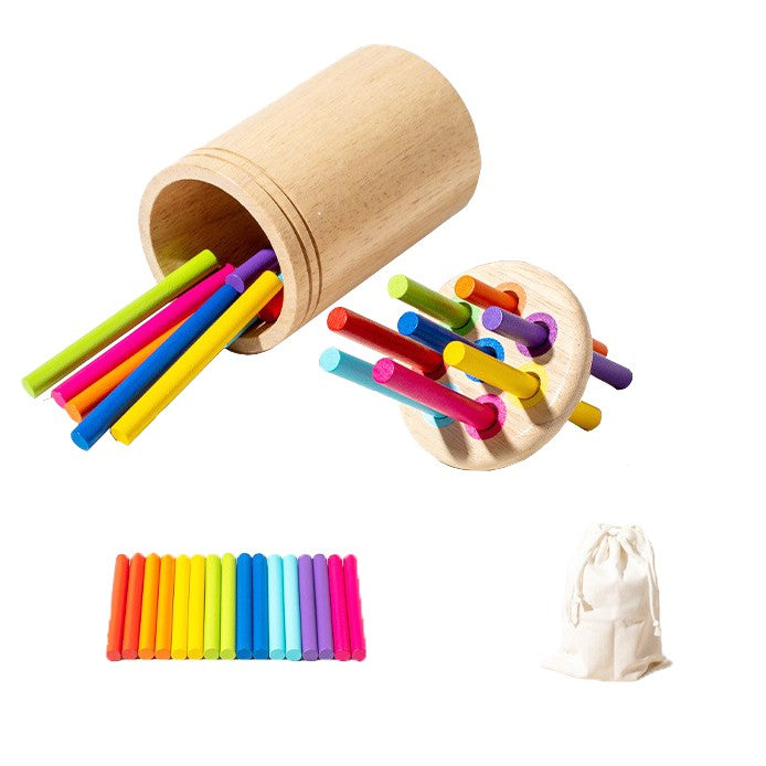 Sortator Educativ din Lemn cu Bețișoare Colorate