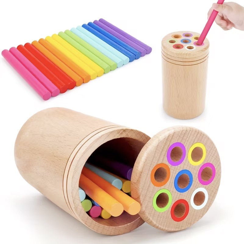 Sortator Educativ din Lemn cu Bețișoare Colorate
