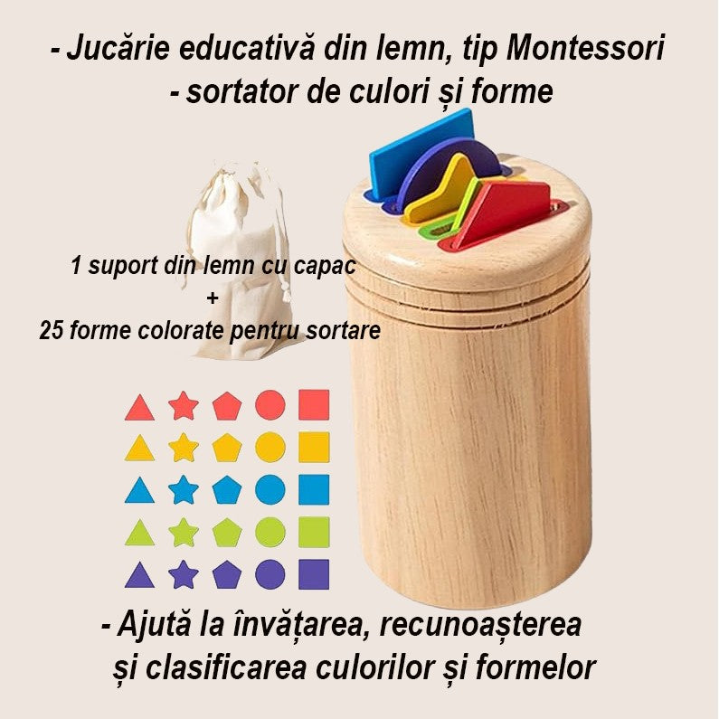 Sortator Educativ din Lemn cu Forme Geometrice